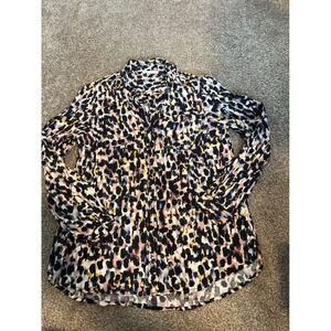 beachlunchlounge Collection Women's Abstract Print Button Down Shirt Size S